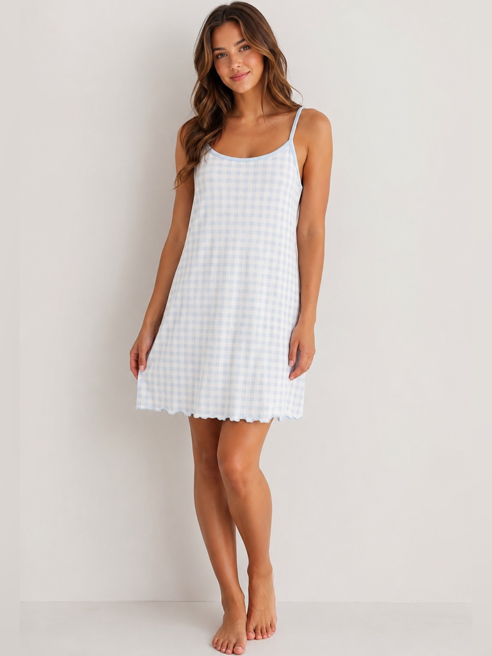 Blue Gingham Cami Nightdress